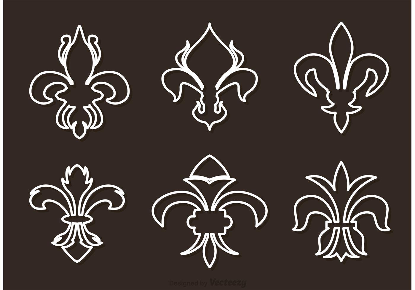 Fleur De Lis White Outline Vectors 87701 Vector Art at Vecteezy