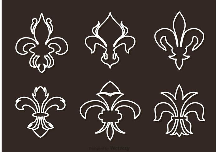 Fleur De Lis White Outline Vectors Fleur De Lis White Outline Vectors