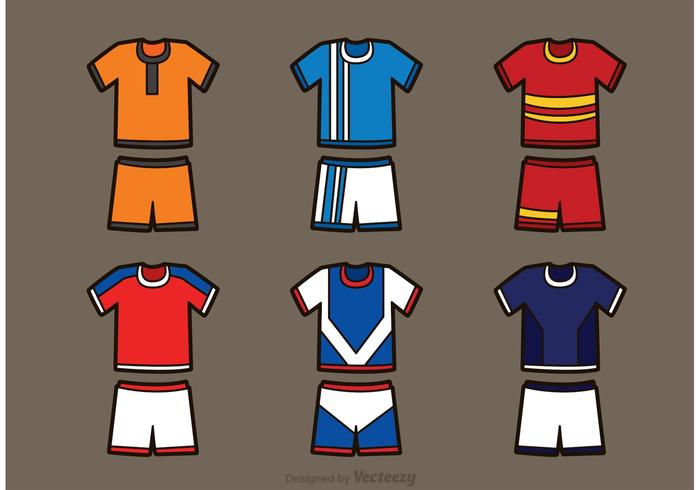 Set Of Soccer Sports Jersey Vectors