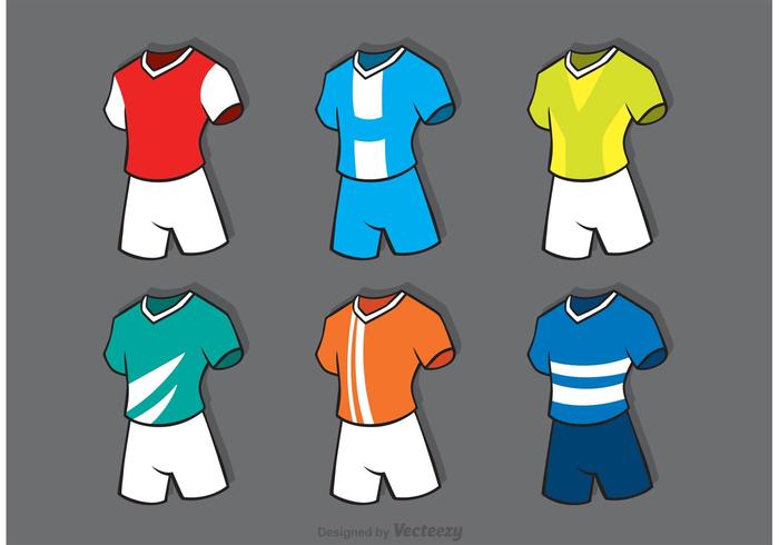 Varios vectores de deportes de fútbol Jersey