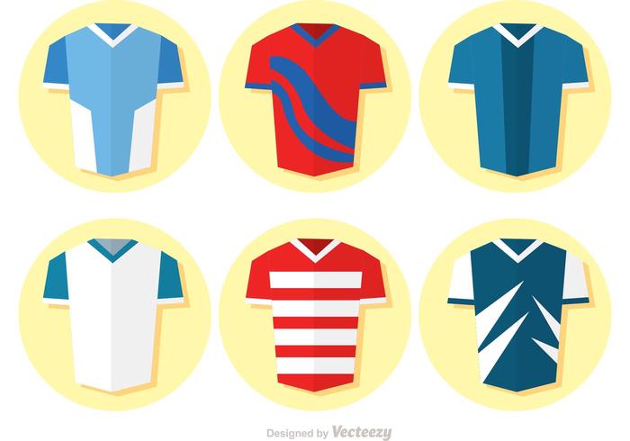 Collection Of Flat Soccer Uniform Vector