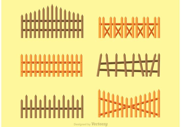 Vectores De La Cerca De Madera