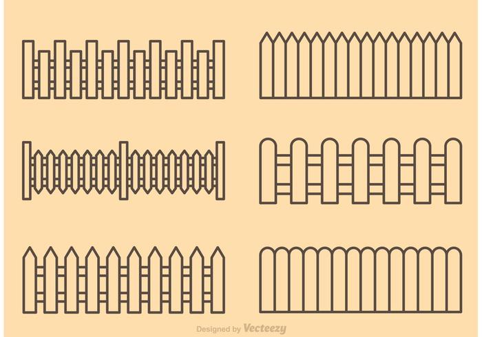 Picket Fence Outline Vectors