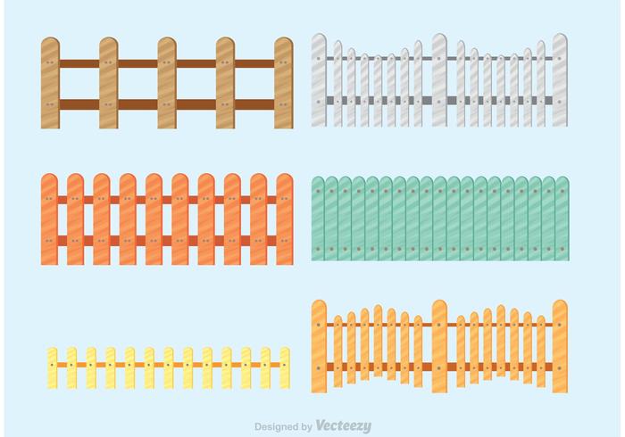 Vectores de cerca de piquete colorido