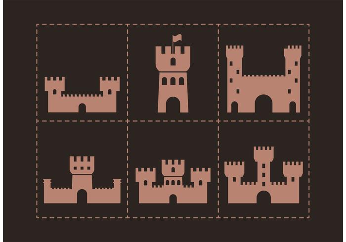 Brown Fort Vector Icons