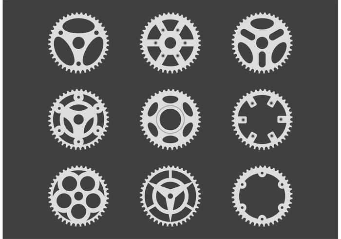 Vectores simples de la rueda dentada de la bici