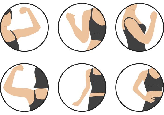 Women Biceps Vectors Icons Women Biceps Vectors Icons