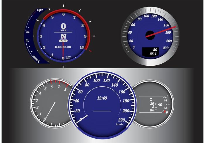 Measurement Speedometer Tabs Vector