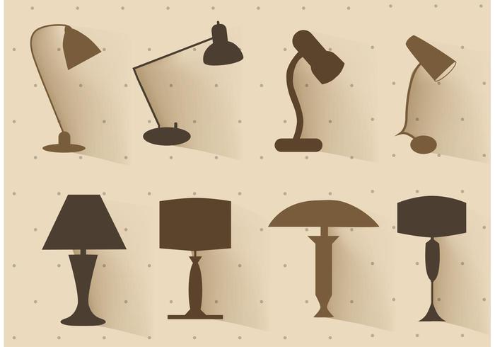 Free vector set of lamp silhouettes Free vector set of lamp silhouettes