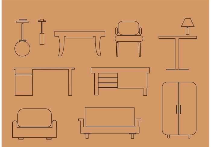 Libre de muebles vectoriales y accesorios para el hogar vector