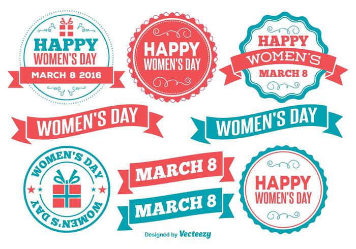 Womens Day Labels vector