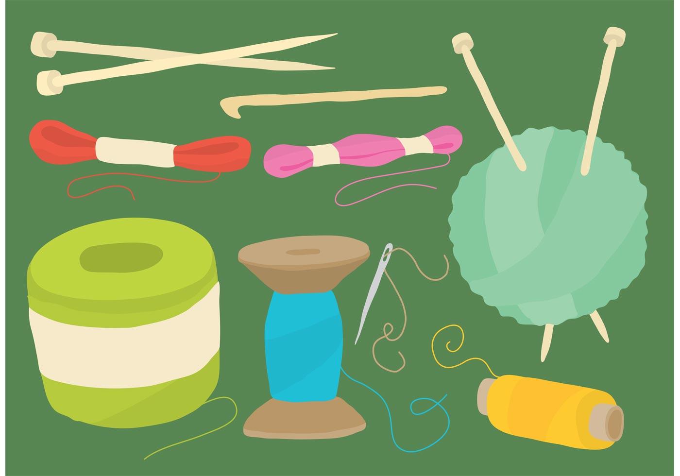 Balls Of Yarn And Craft Vector Tools 87852 Vector Art at Vecteezy