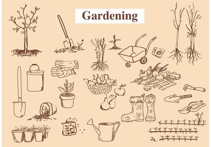 Hand Drawn Garden Tool Vectors