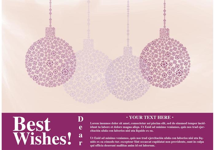 Card Best Wishes Vector with Ornaments 