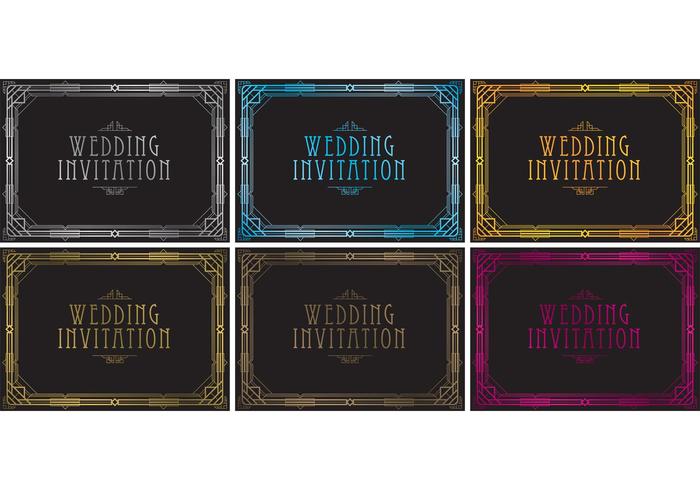 20's Wedding Invitation Vectors