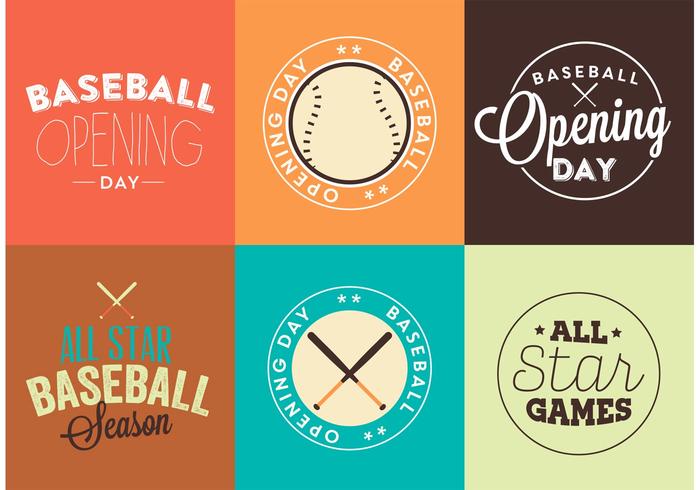 Baseball Opening Day Logo Vector Set