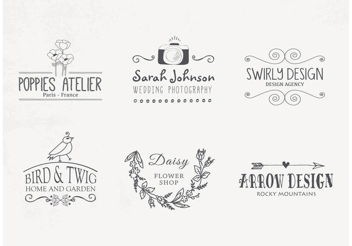 Hand Drawn Logo Designs Vector