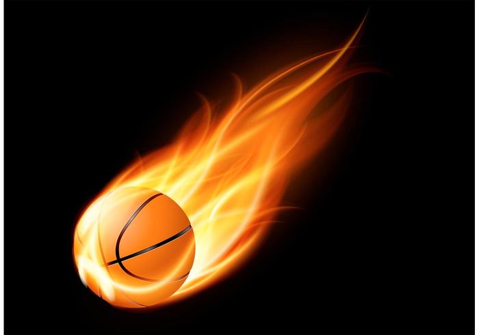 Baloncesto libre en el vector del fuego