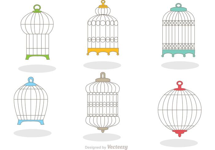 Collection of Vintage Bird Cage Vector