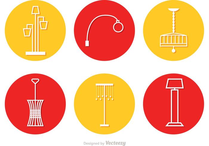 Modern Chandelier Circle Icons Vector