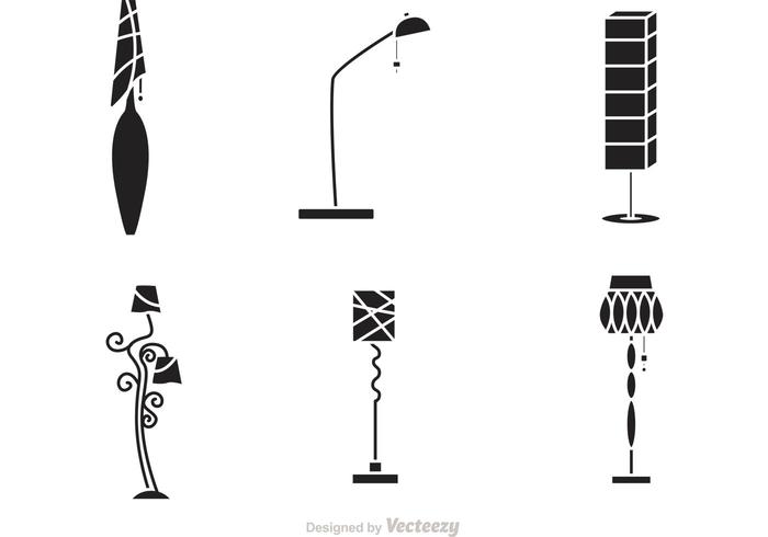 Black Modern Chandelier Icons Vector