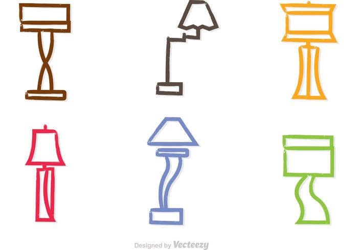 Vectores modernos coloridos de la lámpara