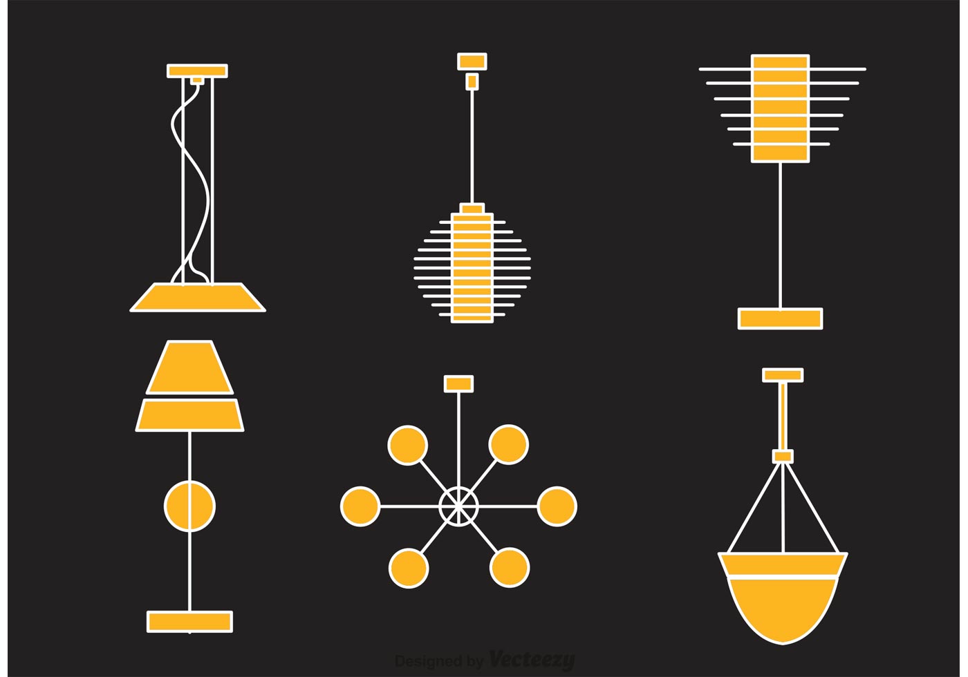 Retro Modern Chandelier Vector 87989 Vector Art at Vecteezy