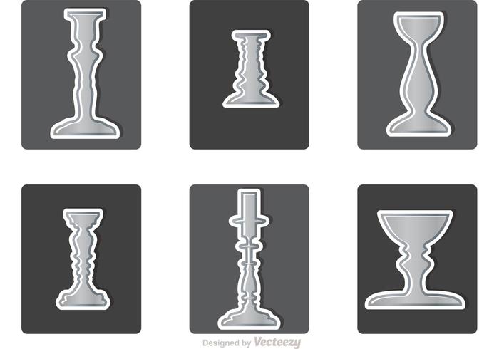 Various Silver Candlesticks Vector