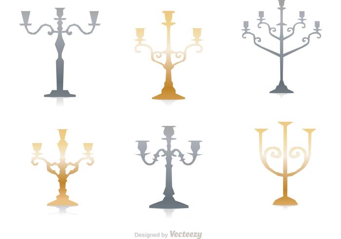 Silver And Gold Candlesticks Vector