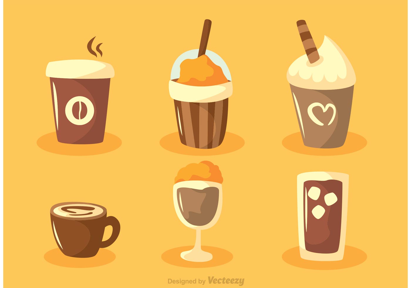 Set Of Coffee Vectors - Download Free Vector Art, Stock ...