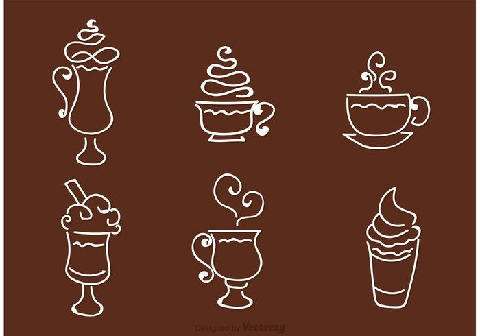 Coffee Outline Icons Vector