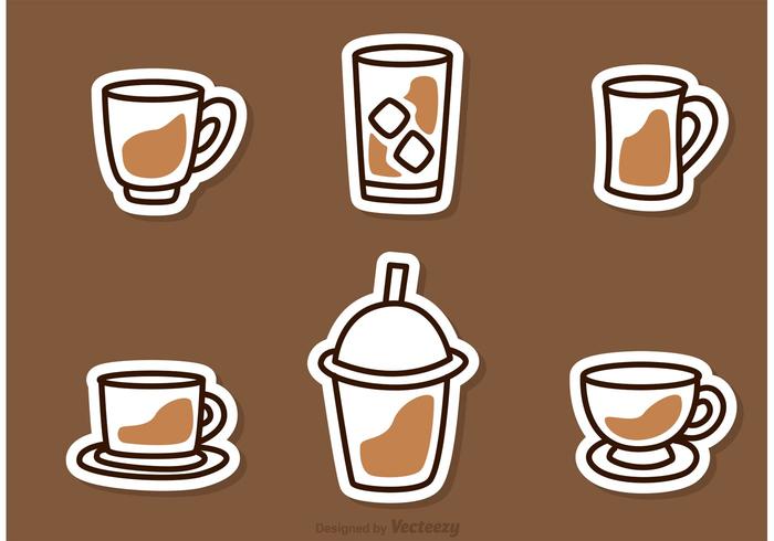 Iconos simples del vector del café