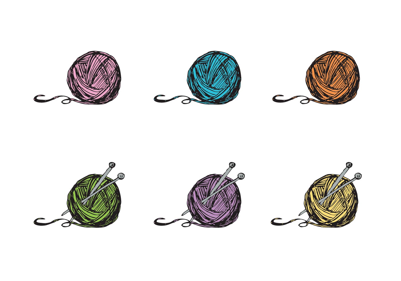 Free Ball of Yarn Vector Series 88022 Vector Art at Vecteezy
