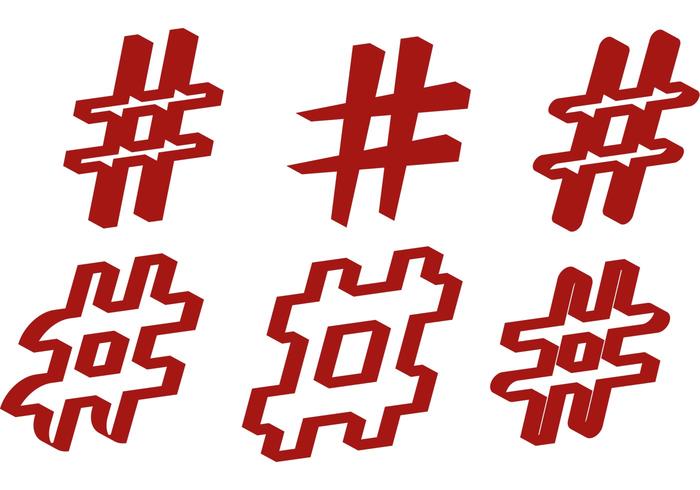 Blocky Hashtag Vectors