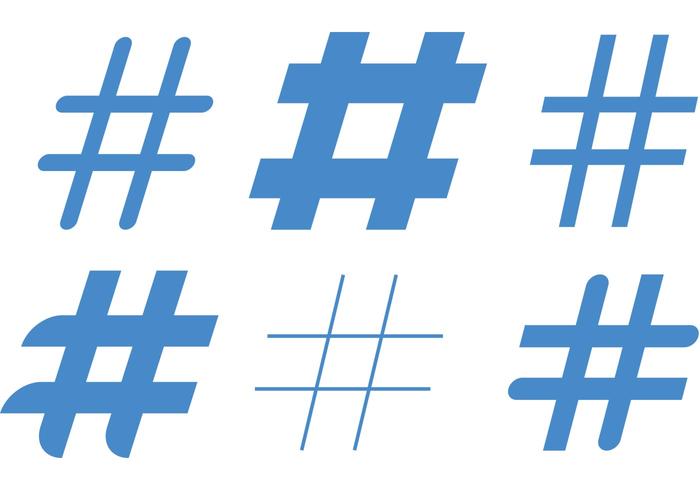 Vectores azules del hashtag