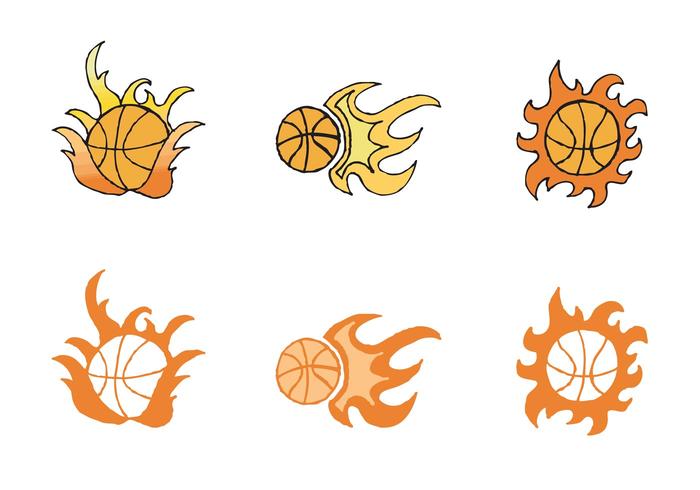 Free Basketball on Fire Vector Series