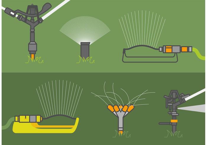 Lawn Sprinkler Vector Set