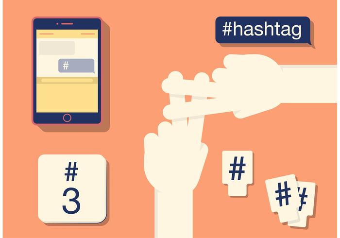 Various Forms of a Hashtag vector