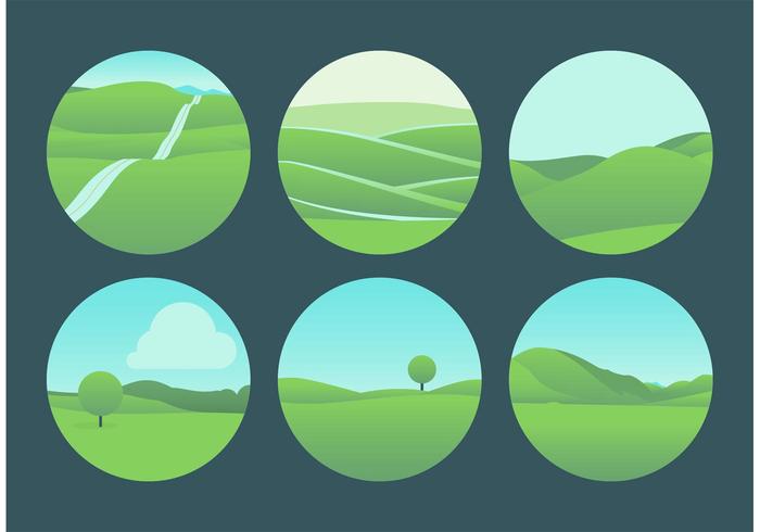 Beautiful Rolling Hills Landscape Vectors