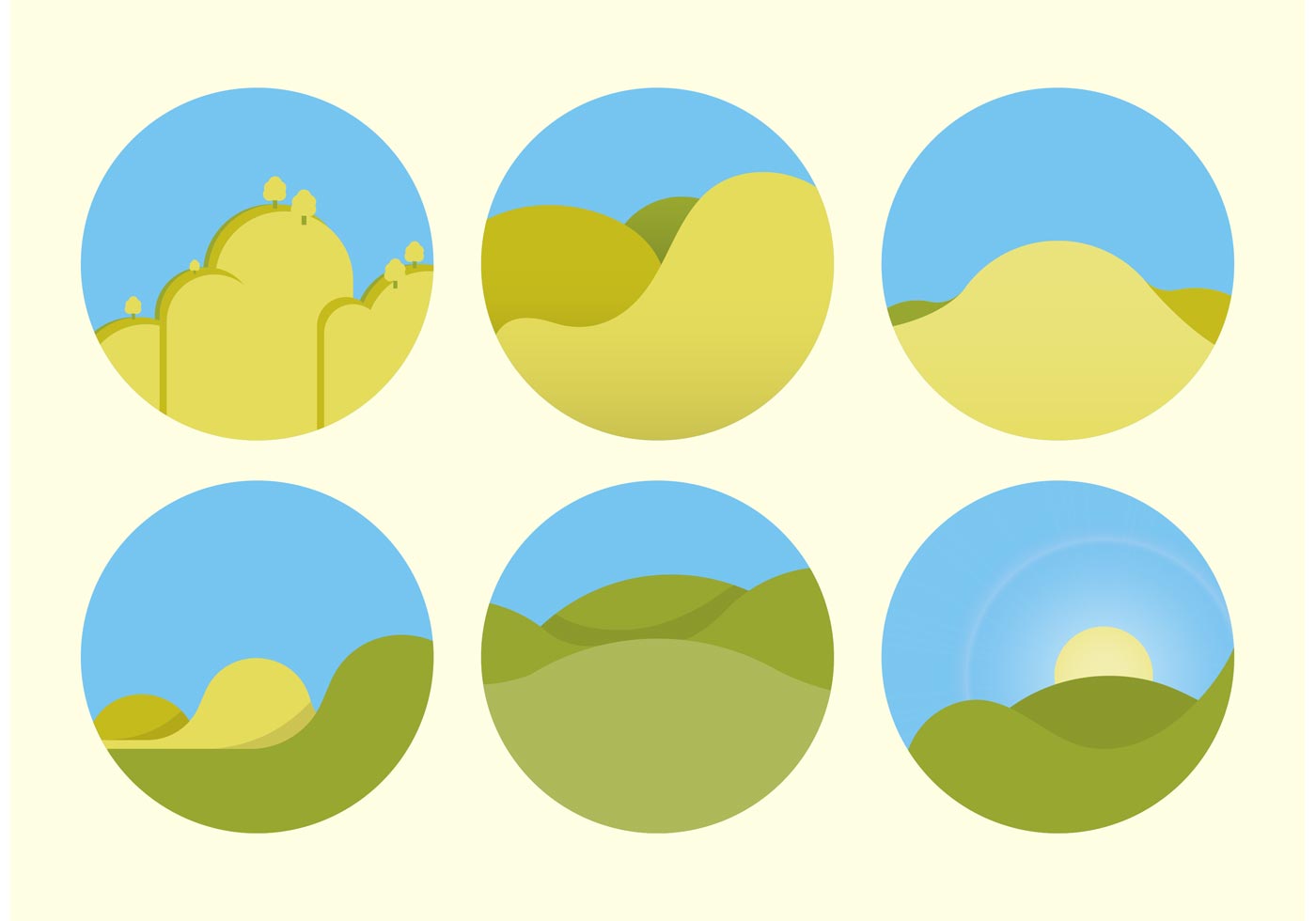Stylized Rolling Hills 88149 Vector Art at Vecteezy