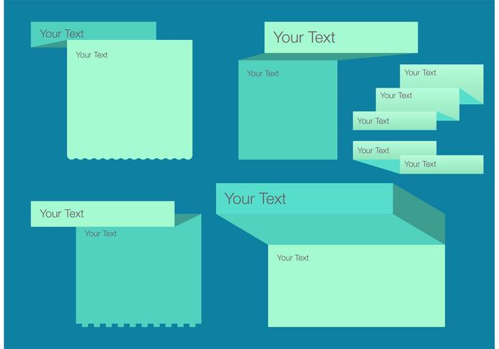 Folded Text Box Template Vector Set