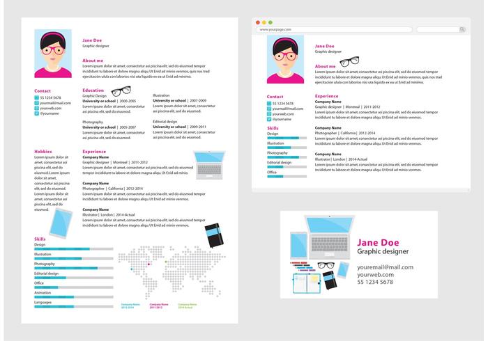 Vector Curriculum Vitae Diseñador Gráfico