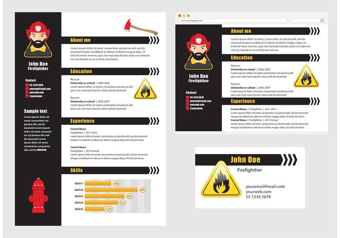 Vector Curriculum Vitae Firefighter