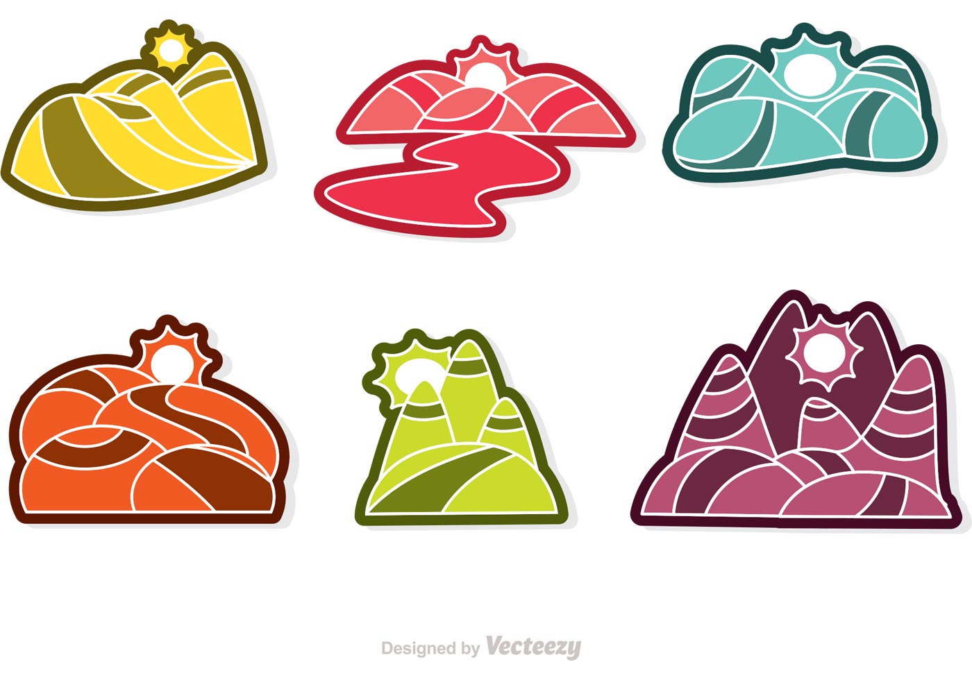 Download 3D Rolling Hills Colorful Icons Vector 88191 Vector Art at ...