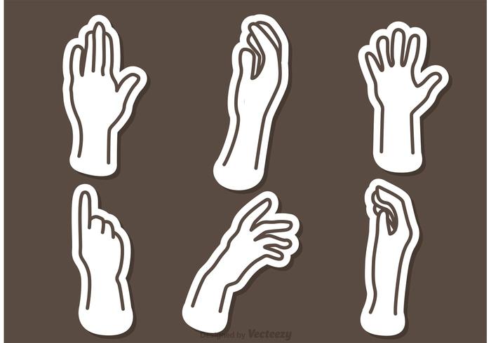 Hand Outline Icons Vectors