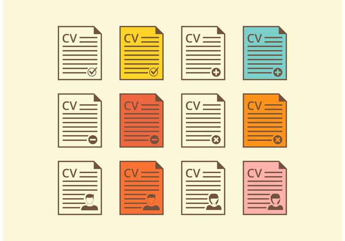 Free Retro Curriculum Vitae Vector Icons