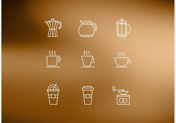 Free Line Vector De Café Iconos