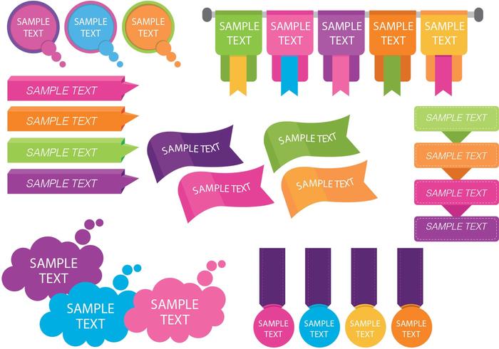 Colorful Text Box Template Vectors