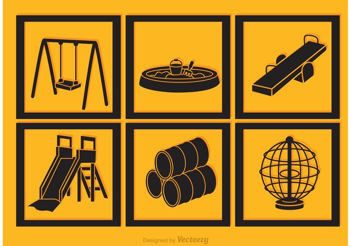 Playground Black Icons Vectors