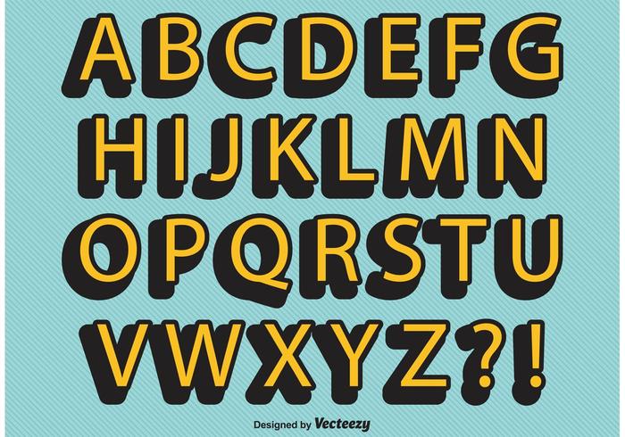 Retro Comic Style Alphabet vector